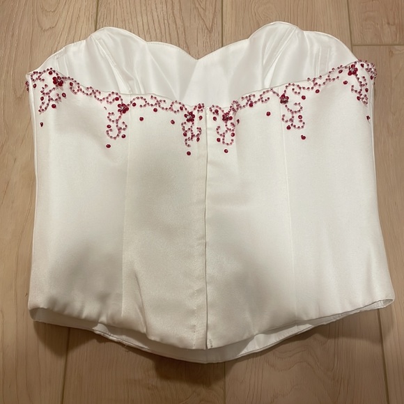 Alfred Angelo Satin Bustier Formal Corset Top - Picture 5 of 11
